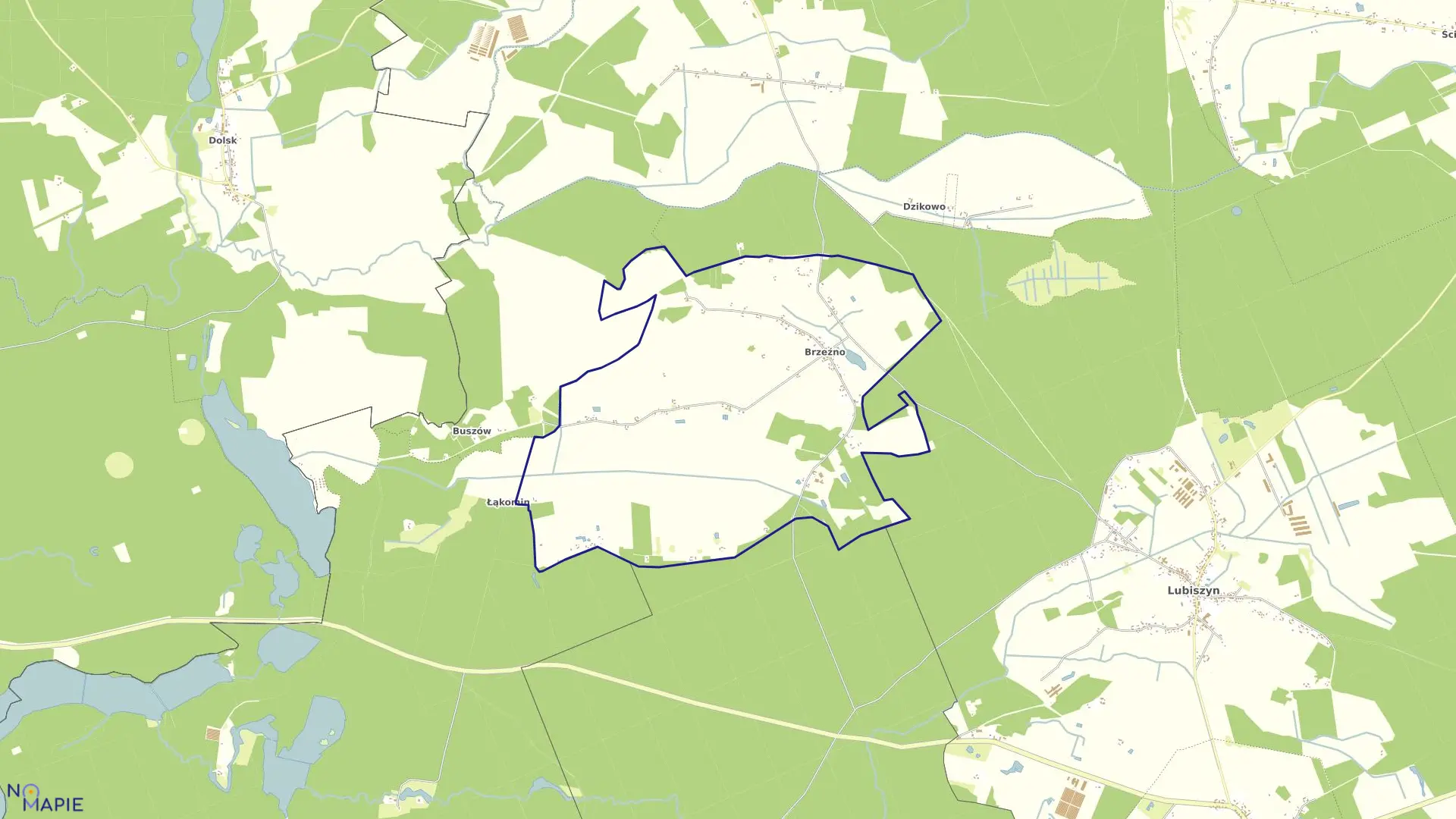 Mapa obrębu Brzeźno w gminie Lubiszyn